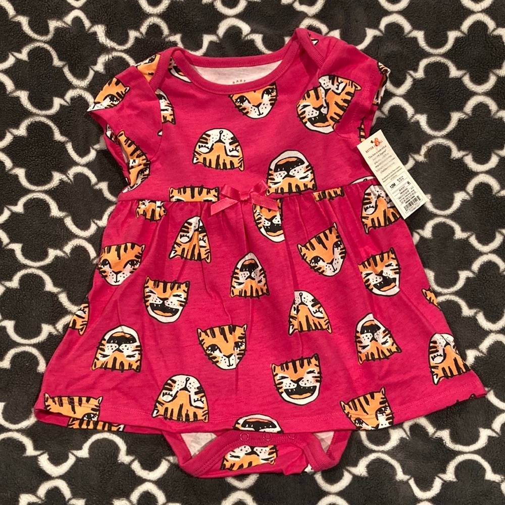 NWT 12m pink cat dress